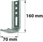 Equerre De Fixation Acier Prépeint, H.160 X L.70 X P.30 Mm
