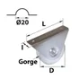 Roue À Support Extérieur Acier Zingué, H.80 X L.120 X P.35 Mm
