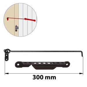 Crochet Sur Platine Et Crémaillère Acier Prépeint, H.70 X L.350 X P.20 Mm