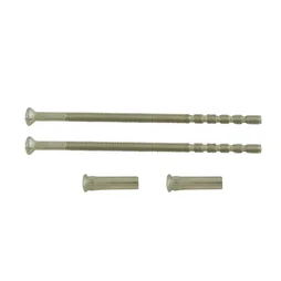 Lot De 2 Vis Et 2 Douilles Acier Nickelé, L.9 X L.0.7