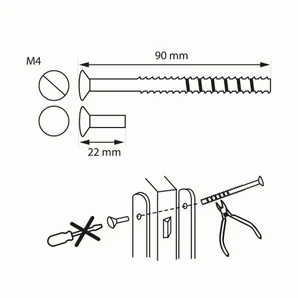 Lot De 2 Vis Et 2 Douilles Acier Nickelé, L.9 X L.0.7