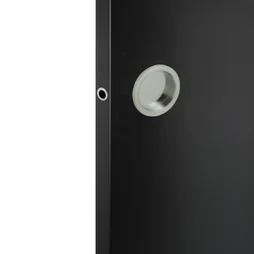 Kit De Poignées Porte Coulissante Ronde Zamak Nickelé, Gris