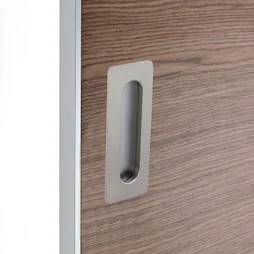 Poignée Porte Coulissante Rectangle Zamak Nickelé, Gris
