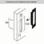Poignée Porte Coulissante Rectangle Zamak Nickelé, Gris
