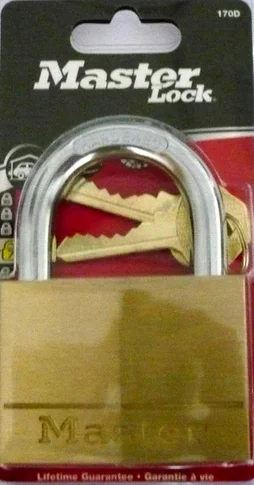 Master Lock 170Eurd Cadenas À Clé En Laiton, Doré, 9,8 X 7 X 1,9 Cm