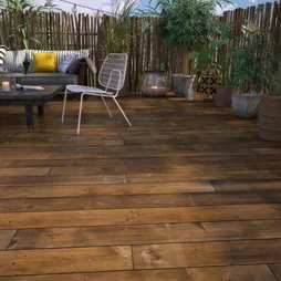 Lame de terrasse oka 2400x145x27mm bois marron