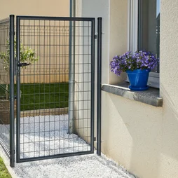 Portillon grillagé Eco l.105 x H.150 cm, gris