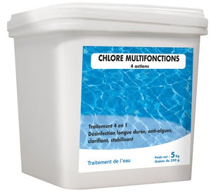 Chlore 4 actions piscine, galet 5 kg