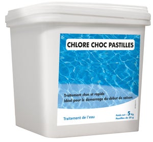 Chlore choc piscine, pastille 5 kg