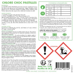 Chlore choc piscine, pastille 5 kg