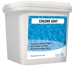 Chlore lent piscine, galet 5 kg