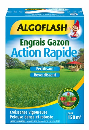 Engrais gazon action rapide ALGOFLASH 3 kg 150 m²