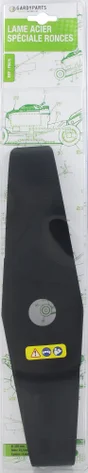 Lame acier 2 dents spéciale ronces pour débroussailleuse dimensions coupe: 320 mm