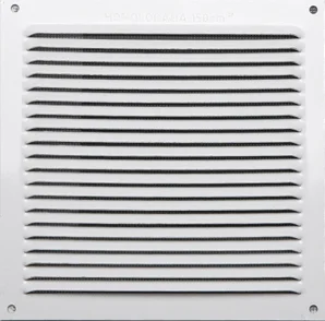 Grille d'aération aluminium blanc, L.17 x l.17 cm
