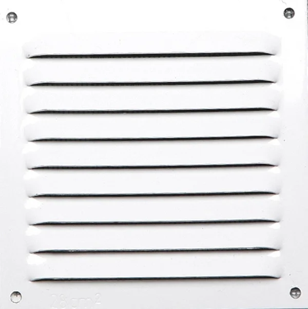 Grille aération L.10 x l.10CM aluminium blanc