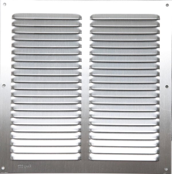 Grille d'aération aluminium anodisé, L.25 x l.25 cm