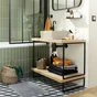 Pare-baignoire pivotant transparent noir, H.140 x l.85 cm Artelo