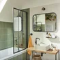 Pare-baignoire pivotant transparent noir, H.140 x l.85 cm Artelo