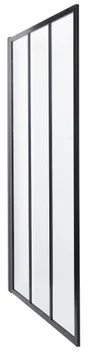 Pare-baignoire pivotant transparent noir, H.140 x l.85 cm Artelo