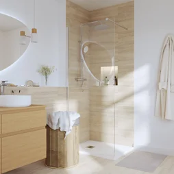 Paroi de douche à l'italienne, paroi fixe murale, paroi verre transparent