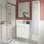 Meuble de salle de bains simple vasque L. 60 x H. 58 x P. 35 cm, blanc REMIX