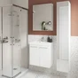 Meuble de salle de bains simple vasque L. 60 x H. 58 x P. 35 cm, blanc REMIX
