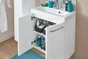 Meuble de salle de bains simple vasque L. 60 x H. 58 x P. 35 cm, blanc REMIX
