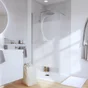 Paroi de douche à l'italienne, paroi fixe murale, verre sérigraphié, L.97 cm Remix