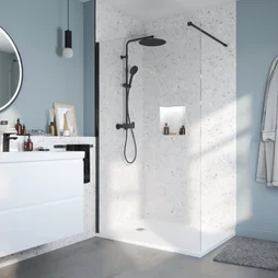 Paroi de douche à l'italienne, verre transparent, L. 120 cm, Ep. 8 mm, noir, Remix