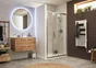 Porte de douche coulissante transparente, chromé, 120 cm, quad