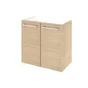 Meuble de salle de bains simple vasque l.60 x H.58 x P.35 cm, effet chêne nature