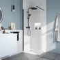 Paroi de douche à l'italienne verre transparent, l.90 cm, Ep.8 mm noir remix
