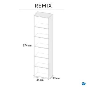 Caisson Colonne L.45 X H.173 X P.33 Cm, Chêne Naturel, Remix
