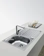 Evier à encastrer 1 bac avec égouttoir, inox, gris / argent LOKI