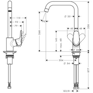 Mitigeur de cuisine, HANSGROHE Ecos l, chromé