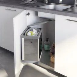 Poubelle de cuisine 23 L automatique DELINIA id plastique gris