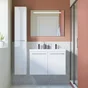 Meuble de salle de bains simple vasque REMIX, l.45 x H.57.7 x P.47 cm, blanc