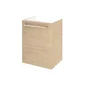 Meuble de salle de bains simple vasque l.45 x H.58 x P.35 cm, effet chêne nature