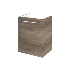 Meuble de salle de bains simple vasque, REMIX, l.45 x H.58 x P.35 cm, effet chêne havane