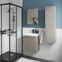 Meuble de salle de bains simple vasque, REMIX, l.45 x H.57.7 x P.35 cm, gris granit