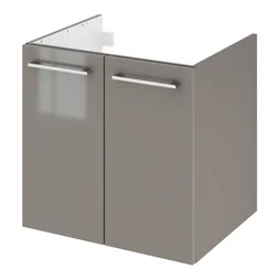 Meuble de salle de bains simple vasque L. 60 x H. 58 x P. 48 REMIX, gris granit, REMIX