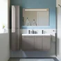 Meuble de salle de bains simple vasque L. 60 x H. 58 x P. 48 REMIX, gris granit, REMIX