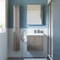 Meuble de salle de bains simple vasque L. 60 x H. 58 x P. 48 REMIX, gris granit, REMIX