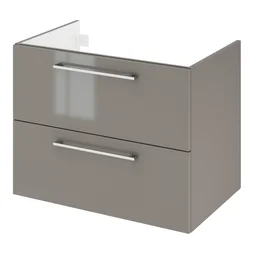 Meuble de salle de bains simple vasque L. 75 x H. 58 x P. 48 REMIX, gris granit, REMIX