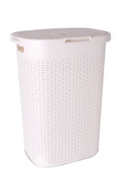 Panier à linge plastique cottage, blanc, 35.2 x 62.6 x 45.3 cm