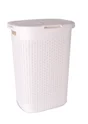 Panier à linge plastique cottage, blanc, 35.2 x 62.6 x 45.3 cm