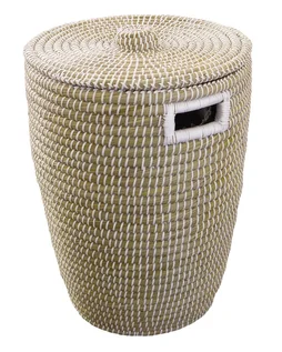 Panier à linge fibre végétale Phuket, naturel, 40 x 52 x 40 cm
