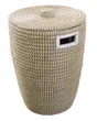 Panier à linge fibre végétale Phuket, naturel, 40 x 52 x 40 cm