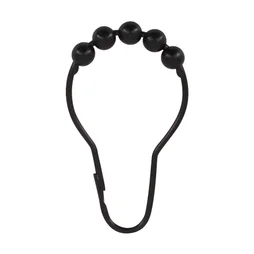 Lot de 12 anneaux de douche L. 7.5 cm, SENSEA noir