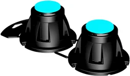 Lot de 2 pieds de receveur 30 x 12.5 cm polypropylène noir